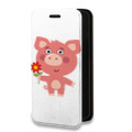 Дизайнерский горизонтальный чехол-книжка для Samsung Galaxy A52 Прозрачные свинки