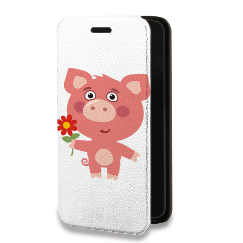 Дизайнерский горизонтальный чехол-книжка для Iphone 14 Plus Прозрачные свинки