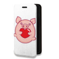 Дизайнерский горизонтальный чехол-книжка для Realme 7 Pro Прозрачные свинки