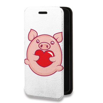 Дизайнерский горизонтальный чехол-книжка для Huawei P20 Прозрачные свинки (на заказ)