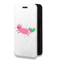 Дизайнерский горизонтальный чехол-книжка для Samsung Galaxy A52 Прозрачные свинки