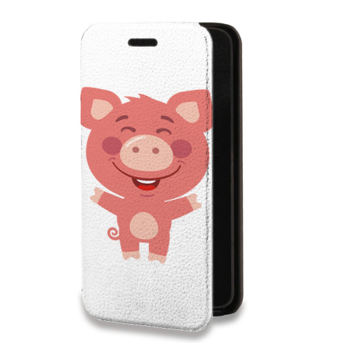 Дизайнерский горизонтальный чехол-книжка для Xiaomi RedMi Note 8 Pro Прозрачные свинки