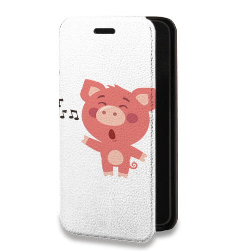 Дизайнерский горизонтальный чехол-книжка для Xiaomi Mi Note 10 Прозрачные свинки