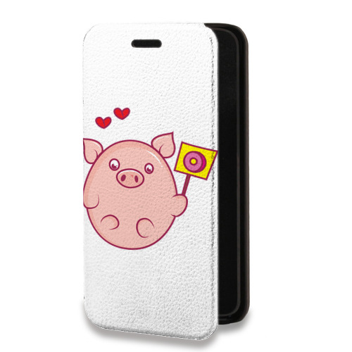 Дизайнерский горизонтальный чехол-книжка для Xiaomi RedMi Note 10 Pro Прозрачные свинки