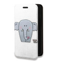 Дизайнерский горизонтальный чехол-книжка для Iphone 7 Plus / 8 Plus Прозрачные слоны