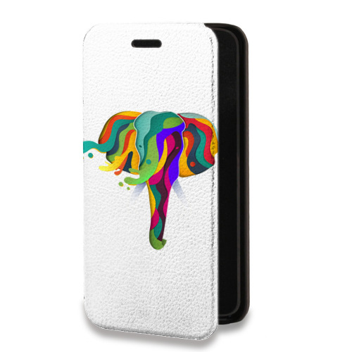 Дизайнерский горизонтальный чехол-книжка для Motorola Moto E7 Plus Прозрачные слоны
