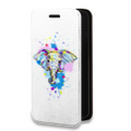 Дизайнерский горизонтальный чехол-книжка для Iphone 12 Pro Прозрачные слоны