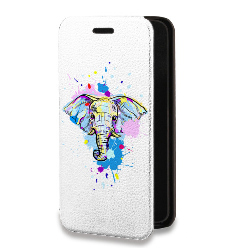 Дизайнерский горизонтальный чехол-книжка для Iphone 12 Pro Прозрачные слоны