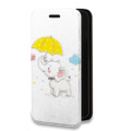 Дизайнерский горизонтальный чехол-книжка для Xiaomi RedMi Note 10 Прозрачные слоны