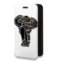 Дизайнерский горизонтальный чехол-книжка для Iphone 13 Pro Прозрачные слоны