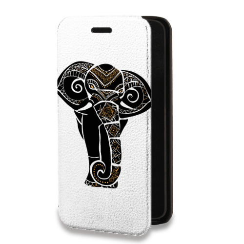 Дизайнерский горизонтальный чехол-книжка для Iphone 14 Pro Max Прозрачные слоны