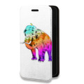 Дизайнерский горизонтальный чехол-книжка для Iphone 14 Plus Прозрачные слоны