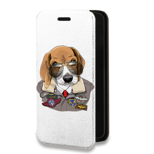 Дизайнерский горизонтальный чехол-книжка для Iphone 14 Plus Прозрачные собаки