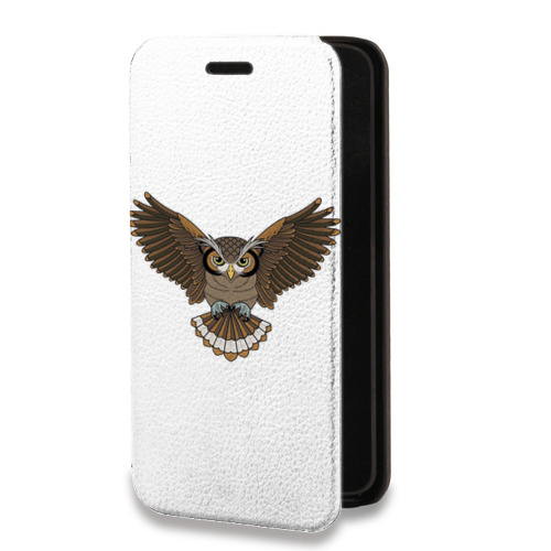 Дизайнерский горизонтальный чехол-книжка для Iphone 7 Прозрачные совы