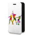 Дизайнерский горизонтальный чехол-книжка для Iphone 13 Mini Прозрачные танцоры