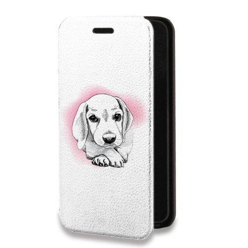 Дизайнерский горизонтальный чехол-книжка для Iphone 14 Pro Max Прозрачные щенки