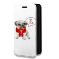 Дизайнерский горизонтальный чехол-книжка для Iphone 13 Pro Прозрачные щенки