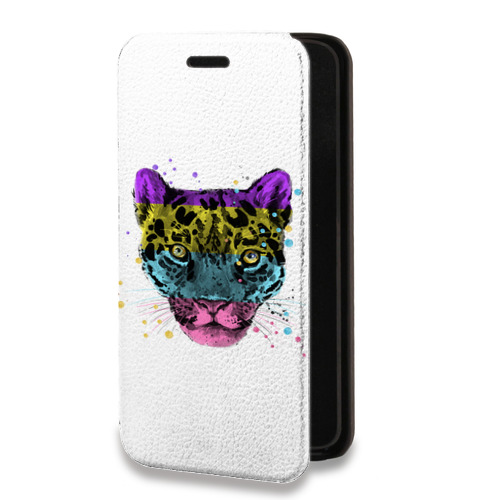 Дизайнерский горизонтальный чехол-книжка для Iphone 12 Pro Прозрачные леопарды