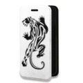 Дизайнерский горизонтальный чехол-книжка для Iphone 7 Plus / 8 Plus Прозрачные леопарды