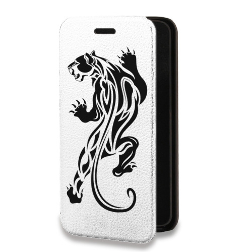 Дизайнерский горизонтальный чехол-книжка для Huawei Honor 50 Lite Прозрачные леопарды