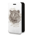 Дизайнерский горизонтальный чехол-книжка для Huawei P40 Прозрачные леопарды