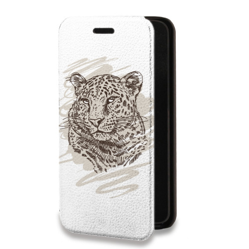 Дизайнерский горизонтальный чехол-книжка для Realme 6 Pro Прозрачные леопарды