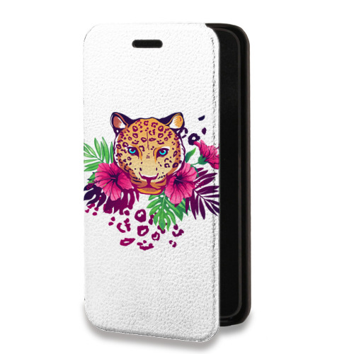 Дизайнерский горизонтальный чехол-книжка для Samsung Galaxy M31 Прозрачные леопарды