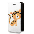 Дизайнерский горизонтальный чехол-книжка для Nokia 5.4 Прозрачные леопарды