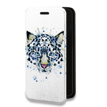 Дизайнерский горизонтальный чехол-книжка для Huawei Honor 30S Прозрачные леопарды (на заказ)