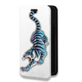Дизайнерский горизонтальный чехол-книжка для Samsung Galaxy A32 Прозрачные леопарды