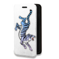 Дизайнерский горизонтальный чехол-книжка для Iphone 13 Pro Max Прозрачные леопарды
