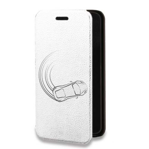 Дизайнерский горизонтальный чехол-книжка для Motorola Moto E7 Plus Прозрачный дрифт