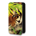 Дизайнерский горизонтальный чехол-книжка для Huawei Honor 10i Тигры