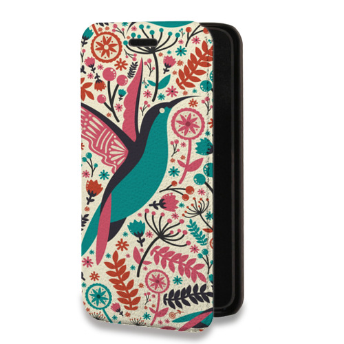 Дизайнерский горизонтальный чехол-книжка для Xiaomi Mi 11 Цветы и птицы