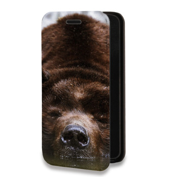 Дизайнерский горизонтальный чехол-книжка для Huawei Honor 30S Медведи (на заказ)
