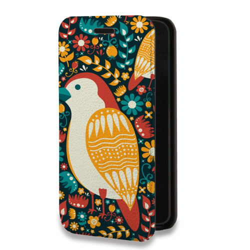 Дизайнерский горизонтальный чехол-книжка для Xiaomi Mi 11 Цветы и птицы