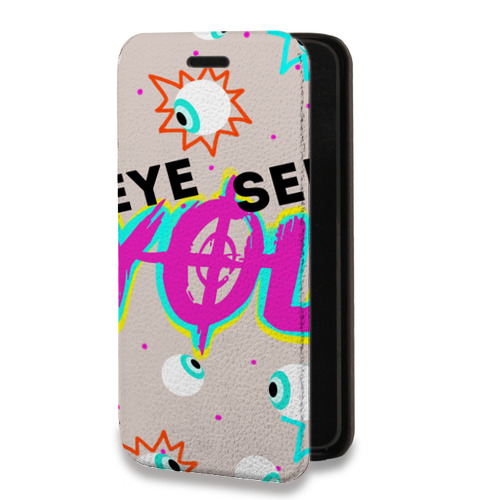 Дизайнерский горизонтальный чехол-книжка для Xiaomi Mi 11 Психоделик глаза