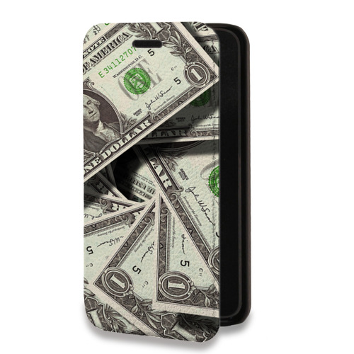Дизайнерский горизонтальный чехол-книжка для Realme 7 Текстуры денег