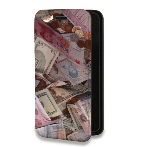 Дизайнерский горизонтальный чехол-книжка для Samsung Galaxy A12 Текстуры денег