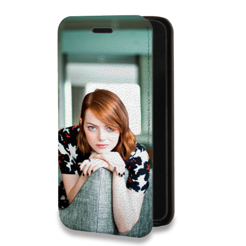 Дизайнерский горизонтальный чехол-книжка для Iphone 14 Эмма Стоун