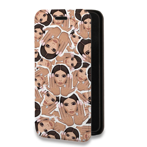 Дизайнерский горизонтальный чехол-книжка для Iphone 13 Ким Кардашьян