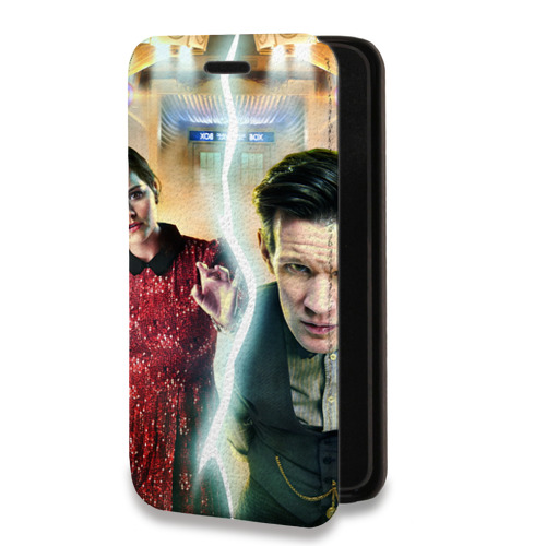 Дизайнерский горизонтальный чехол-книжка для Iphone 11 Доктор Кто