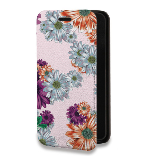 Дизайнерский горизонтальный чехол-книжка для Iphone 12 Pro Цветочный арт-деко