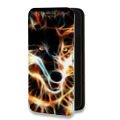 Дизайнерский горизонтальный чехол-книжка для Realme C35 Пламенные животные