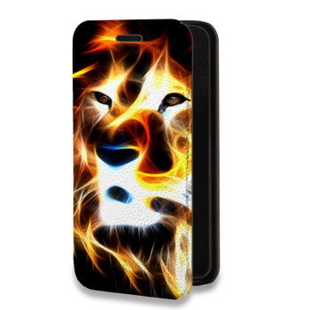 Дизайнерский горизонтальный чехол-книжка для Huawei Honor 7C Pro Пламенные животные (на заказ)