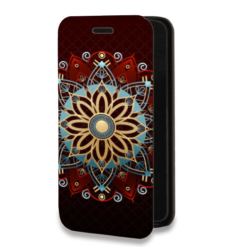 Дизайнерский горизонтальный чехол-книжка для Iphone Xr Светящиеся мандалы