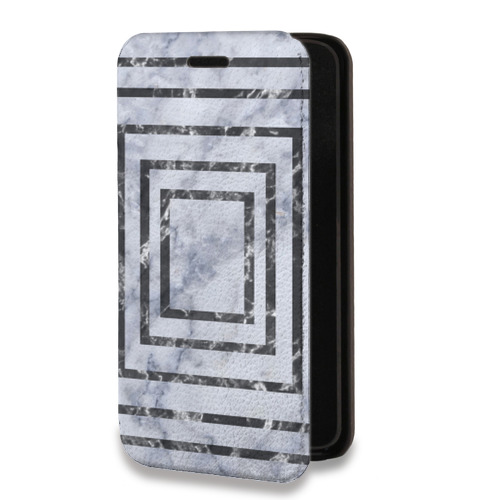 Дизайнерский горизонтальный чехол-книжка для Samsung Galaxy S21 Геометрический мрамор