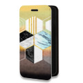 Дизайнерский горизонтальный чехол-книжка для OnePlus 7 Геометрический мрамор