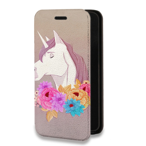 Дизайнерский горизонтальный чехол-книжка для Iphone 7 Plus / 8 Plus Животные с цветами