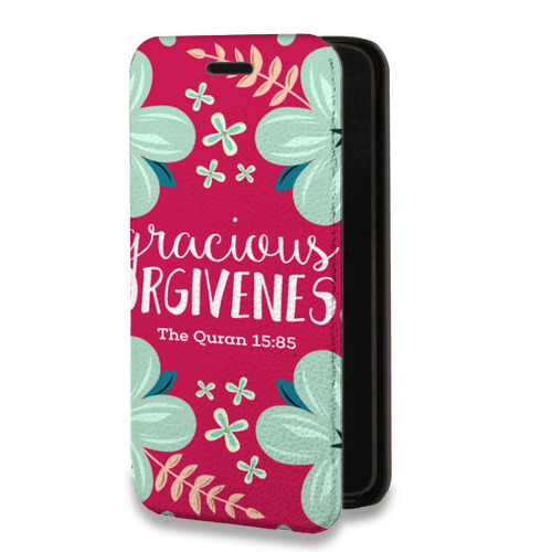 Дизайнерский горизонтальный чехол-книжка для Iphone 7 Plus / 8 Plus Цветочные надписи